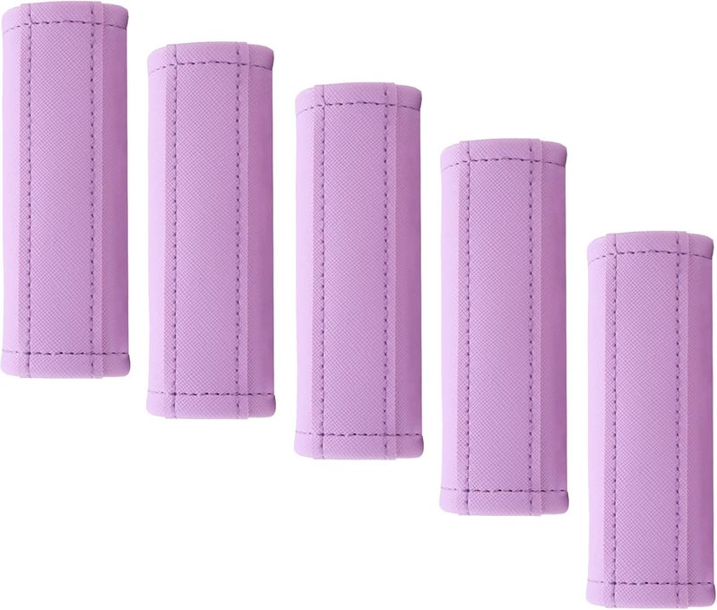 Gowraps Luggage Handle Wrap 5 Pack-Leather Luggage Handle Wraps for Suitcase/Handbag/Duffel Bag/Car Bright Luggage Identfier/Handle Covers/Grips Luggage Accessories for Travel 3.0 (Violet) - Image 1